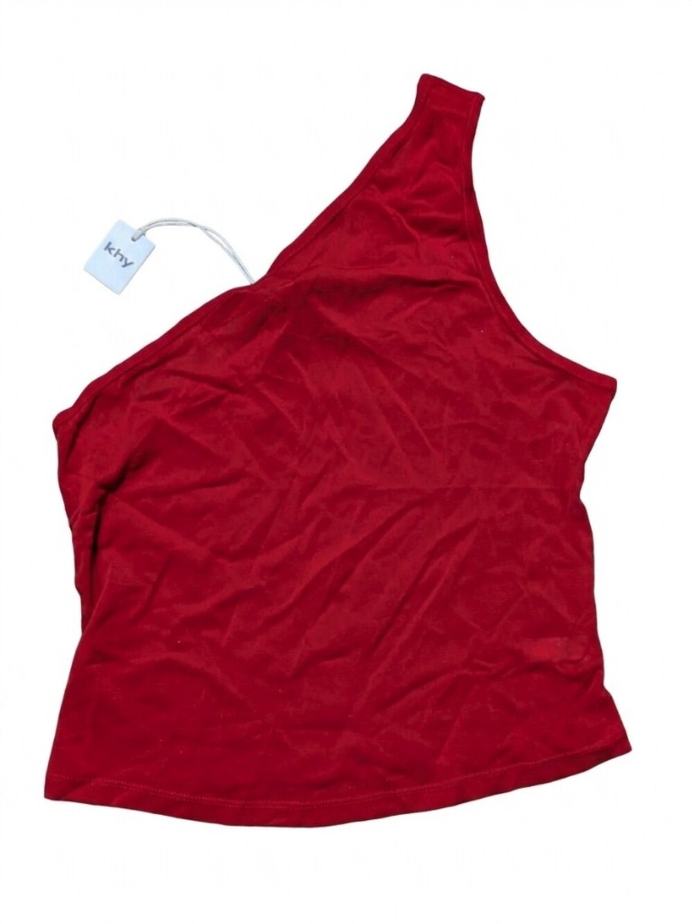 NWT Khy Kylie Jenner Mesh One Shoulder Top Red Aurr Asymmetric Plus Size 2X New